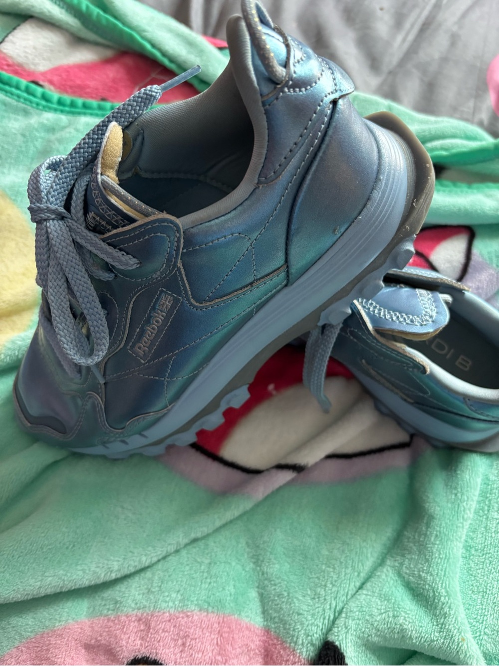 Reebok Iridescent Blue Lace-Up Sneakers